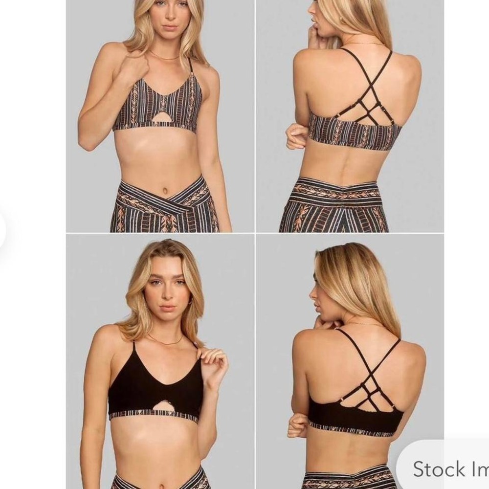 Wolven Zephyr Crisscross‎ Reversible Bra XL NWT Adjustable Strappy